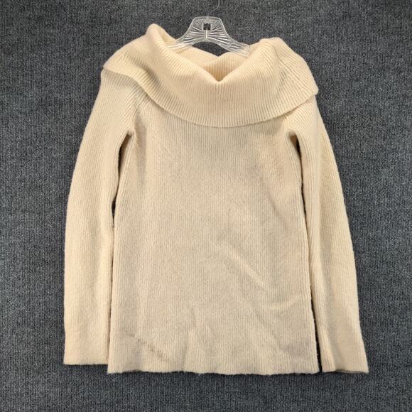 Forever 21 Womens Cowl Neck Sweater Size Small Cream Tag Logo - Picture 2 of 10